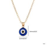 Evil Eye Necklace with Round Drop Shape Golden Chain