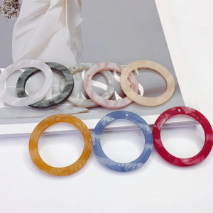 Frosted Resin Eardrop Pendant Necklace Charms 6pcs