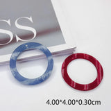 Frosted Resin Eardrop Pendant Necklace Charms 6pcs