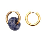 Round Earrings Bijoux Femme Natural Stone Pendientes Plata