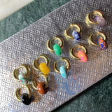 Round Earrings Bijoux Femme Natural Stone Pendientes Plata