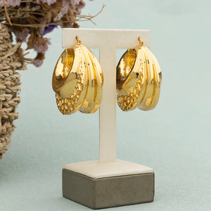 African Dubai Dangler Earrings Copper Large Double Studs