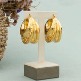 African Dubai Dangler Earrings Copper Large Double Studs