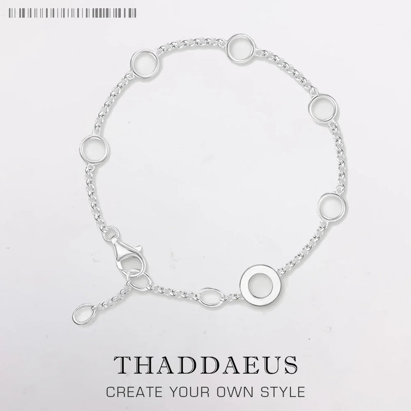 Round Eyelets Charm Bracelet Link Chain Club Jewelry Women Gift