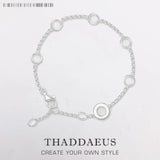 Round Eyelets Charm Bracelet Link Chain Club Jewelry Women Gift