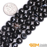 Faceted Sardonyx Agates Bead 15" Strand 8mm 10mm 12mm DIY Jewelry