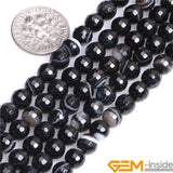 Faceted Sardonyx Agates Bead 15" Strand 8mm 10mm 12mm DIY Jewelry