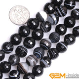Faceted Sardonyx Agates Bead 15" Strand 8mm 10mm 12mm DIY Jewelry