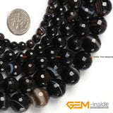Faceted Sardonyx Agates Bead 15" Strand 8mm 10mm 12mm DIY Jewelry