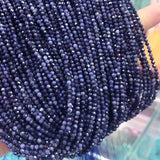 Round Faceted Natural Sapphires Stone Beads For Jewelry Making 2-2.5/3-3.5mm