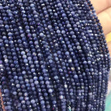 Round Faceted Natural Sapphires Stone Beads For Jewelry Making 2-2.5/3-3.5mm