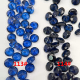 Lab Dark Sapphire Synthetic Spinel Round Faceted Loose Gemstones Various Sizes