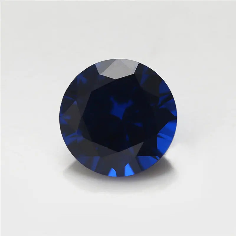 Lab Dark Sapphire Synthetic Spinel Round Faceted Loose Gemstones Various Sizes