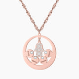 Hamsa Hand Name Necklace with Evil Eye Charm