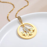 Hamsa Hand Name Necklace with Evil Eye Charm
