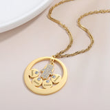 Hamsa Hand Name Necklace with Evil Eye Charm