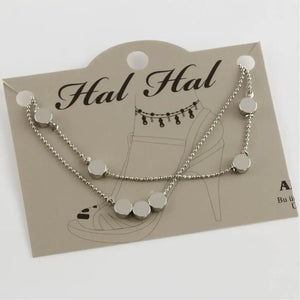 Round Figured Lux Double Chain Anklets