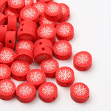 10mm Christmas Snowflake Pattern Clay Beads for Jewelry Making