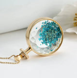 Colorful Round Flower Necklace Pendant for Women