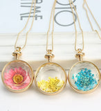 Colorful Round Flower Necklace Pendant for Women