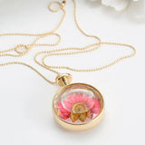Colorful Round Flower Necklace Pendant for Women