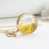 Colorful Round Flower Necklace Pendant for Women