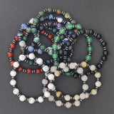 Gemstone Beaded Bracelets with Hematite Disc Beads
