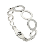 Geometric Rhinestone Silver Steel Bangle Crystal Wedding Zircons Jewelry