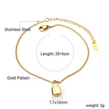 Round CZ Charm Bracelet Stainless Steel Chain Bangle