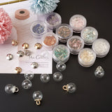 Glass Globe Beads Pendant with Stone Chip Beads DIY Necklace Earrings Kit