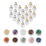 Glass Globe Beads Pendant with Stone Chip Beads DIY Necklace Earrings Kit