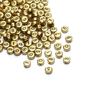 Silver Acrylic Numbers Spacer Beads for Jewelry Making DIY