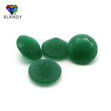 Green Glass Stone 3.0~15mm Round Brilliant Cut Frosted Bottom Beads