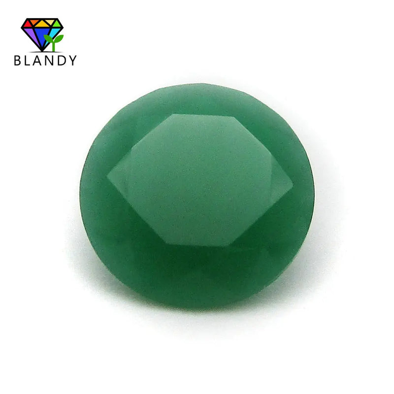 Green Glass Stone 3.0~15mm Round Brilliant Cut Frosted Bottom Beads