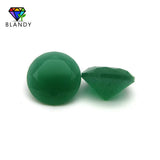 Green Glass Stone 3.0~15mm Round Brilliant Cut Frosted Bottom Beads