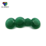 Green Glass Stone 3.0~15mm Round Brilliant Cut Frosted Bottom Beads