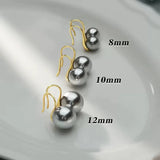 Grey Pearl Stud Earrings 925 Sterling Silver French Style Anniversary Jewelry