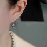 Grey Pearl Stud Earrings 925 Sterling Silver French Style Anniversary Jewelry