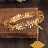 Golden Olive Leaves Tiara Bridal Wedding Headdress Hair Band Baroque Vintage