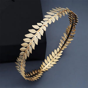 Vintage Style Golden Olive Leaves Tiara Crown