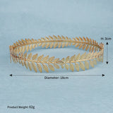 Golden Olive Leaves Tiara Bridal Wedding Headdress Hair Band Baroque Vintage
