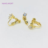 Zircon Inlaid Screw Ear Clip 14K/18K Plated No Piercing DIY Jewelry Making