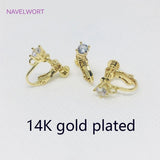 Zircon Inlaid Screw Ear Clip 14K/18K Plated No Piercing DIY Jewelry Making