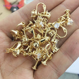 Zircon Inlaid Screw Ear Clip 14K/18K Plated No Piercing DIY Jewelry Making