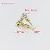 Zircon Inlaid Screw Ear Clip 14K/18K Plated No Piercing DIY Jewelry Making