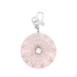 Round Healing Stone Pendant Necklace Charm Flower Wrap Reiki Crystal Quartz