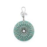 Round Healing Stone Pendant Necklace Charm Flower Wrap Reiki Crystal Quartz