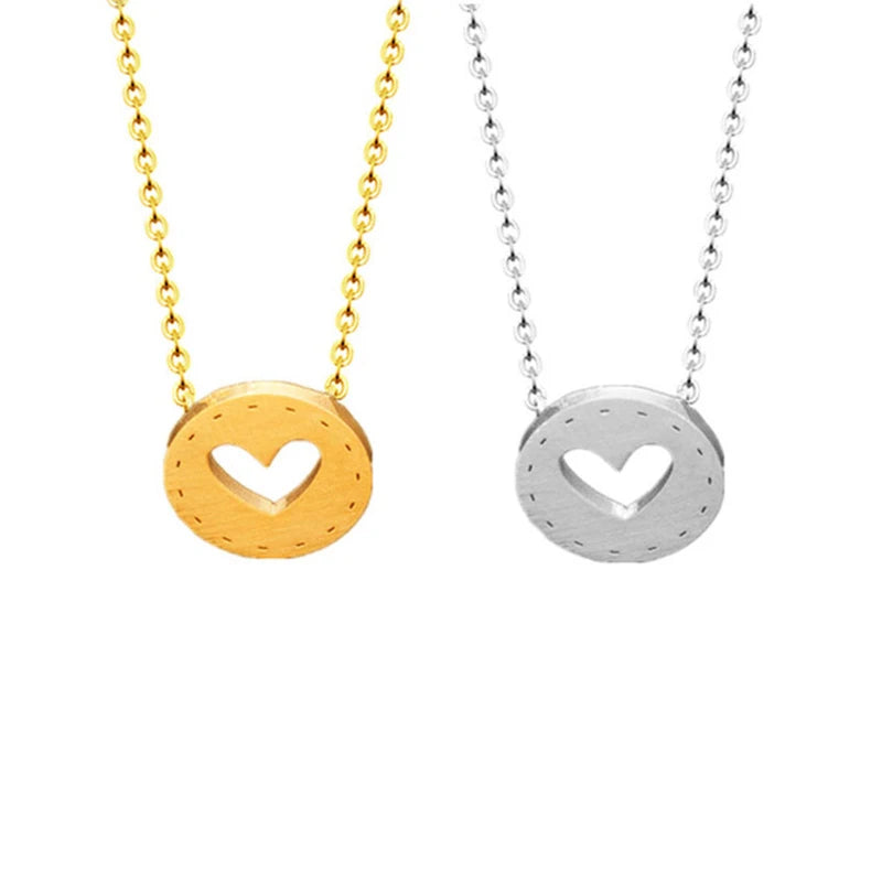 Heart Pendant Necklace Stainless Steel Love Necklace