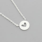 Heart Pendant Necklace Stainless Steel Love Necklace