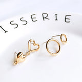 Round Heart Ring Shape Plated Earring Setting Ear Drop Accessories DIY Material